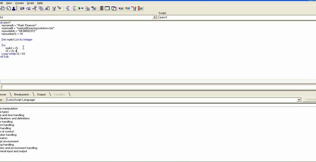Lotus Notes – Columnas con información extraída del contenido.
